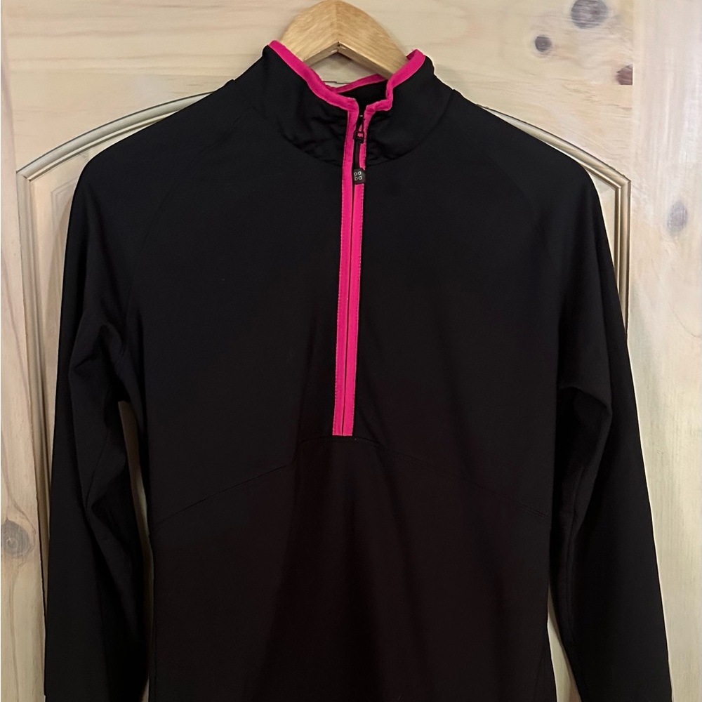 Woman’s Black and Hot Pink Long Sleeve Athletic Top